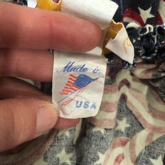 Vintage The Goldiggers 70s Floral Midi Skirt Boho Gypsy‎ Peasant Flags Patriotic - Picture 10 of 10